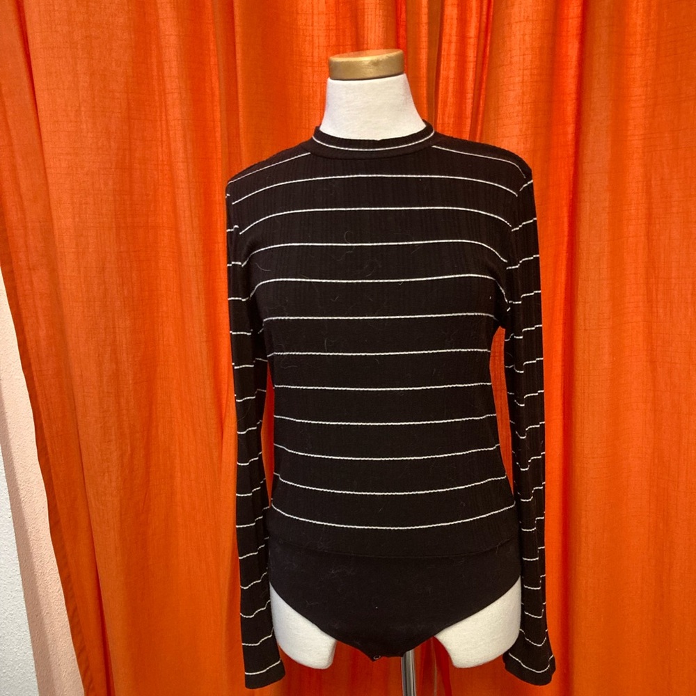 J Crew black and white bodysuit